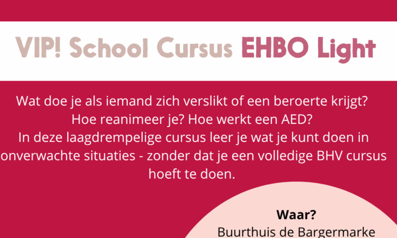 DE GROEP IS VOL! Cursus EHBO Light op 14 oktober 2026