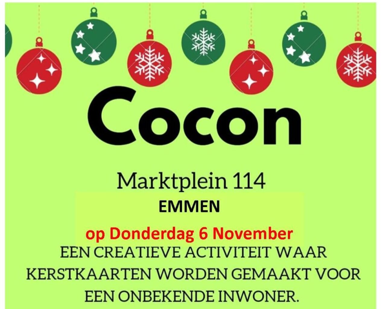Kerstkaarten maken bij de Cocon