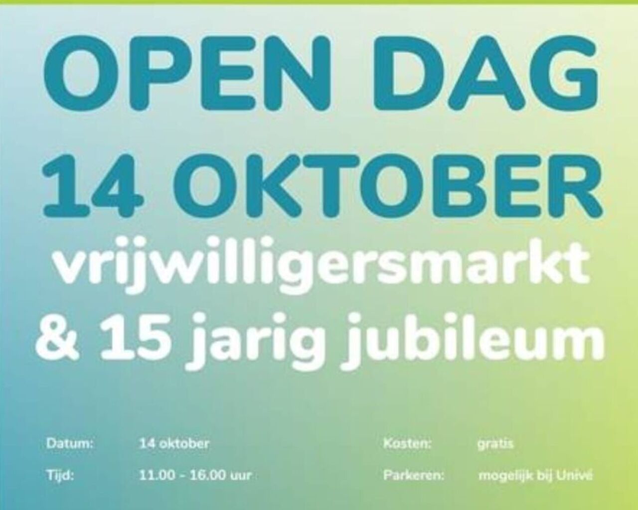 Open dag & vrijwilligersmarkt Sigrid's Garden 14 oktober.