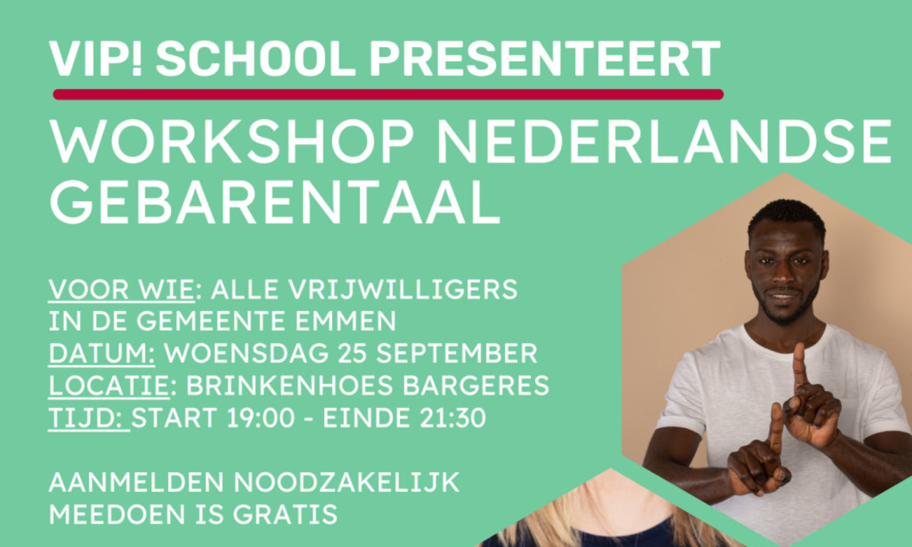 VOL!!! VIP! School workshop. Nederlandse Gebarentaal. 25 september 2024